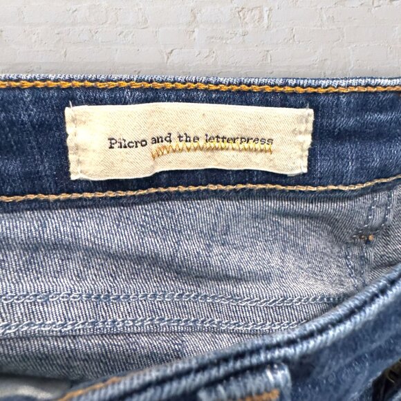 PILCRO and the Letterpress Roll-Up Stretch Denim Shorts Women's 4 / 27 - Picture 3 of 7